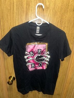 Custom Black Graphic 'Burn Book' T-Shirt with Pink Print